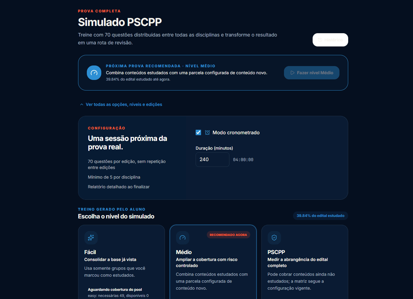 Captura de tela: Simulado PSCPP